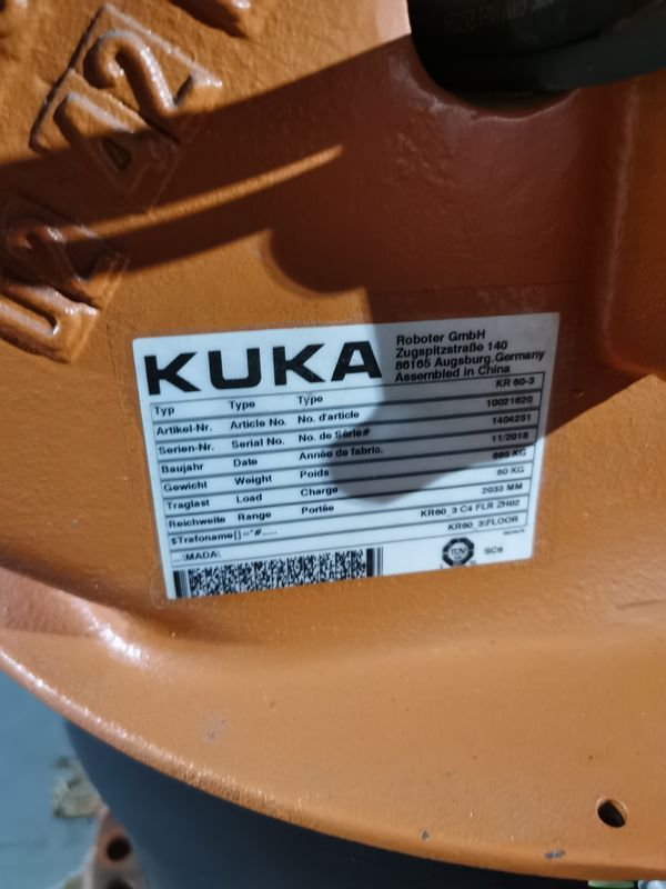 2033 mm Reichweite KUKA KR60-3 60 kg Nutzlast KUKA-Roboter zum Materialhandling und -pick