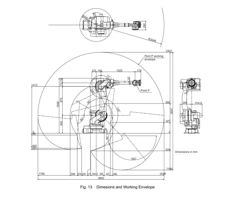 2061mm Reichweite CR50 XRC 50kg Nutzlast Motoman Bogenschweißroboter für die Druckmaschine und das Laden/Entladen von Teilen